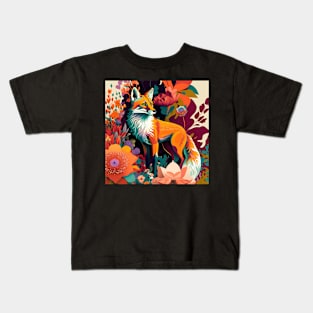 Fox and Flowers Kids T-Shirt